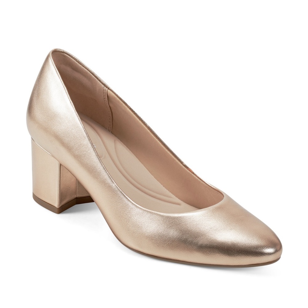 Easy Spirit Women’s eFlex Cosma Slip-On Pumps Gold Size 7.5